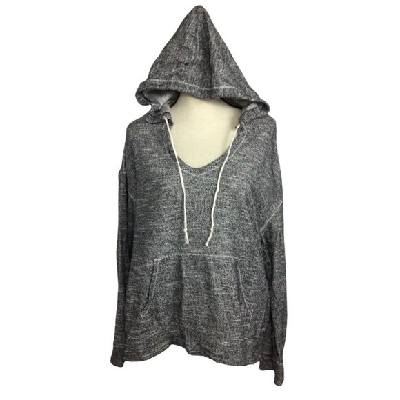 Max Studio Weekender Hoodie Top Sz L Oversized Long Blouse Casual Long-Sleeve - Picture 5 of 6
